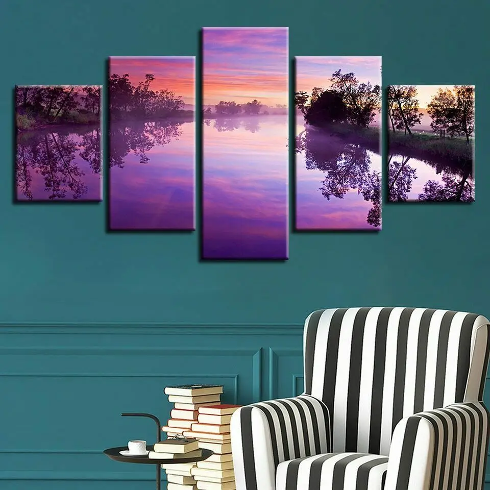 

5 шт. HD Печатный современный пейзаж водопад живопись на холсте для гостиной 5 панель фотообои Искусство Плакат
