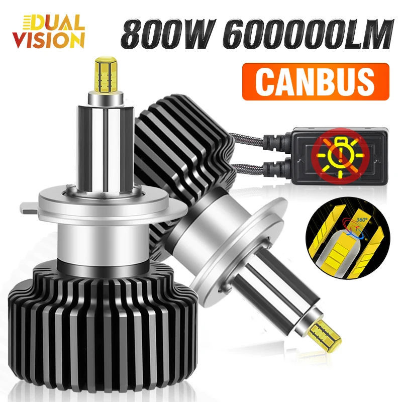 Светодиодные Лампы Для Фар 360 Turbo High-Intensity, 800 Вт, 600000 Лм, Совместимые С Canbus, 8000K/6000K, Для H7, H4, H1, H8...
Светодиодные Лампы Для Фар 360 Turbo High-Intensity, 800 Вт, 600000 Лм, Совместимые С Canbus, 8000K/6000K, Для H7, H4, H1, H8...