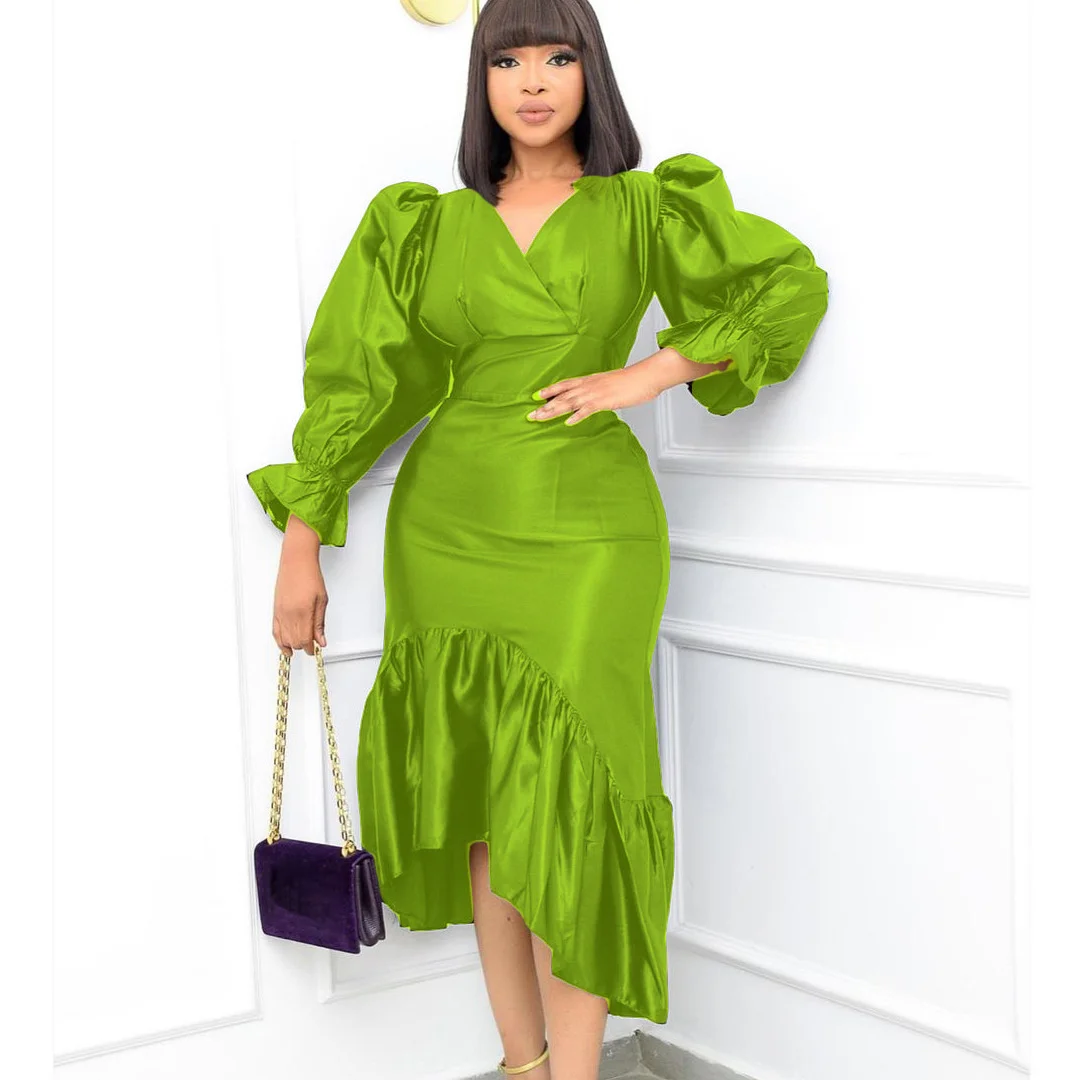 Cutubly Maxi Dresses Sexy Lantern Sleeve Women Autumn Winter Dress V-neck Pleated Ruffle Vestido Slim Party Elastic Wrap Chested
Cutubly Maxi Dresses Sexy Lantern Sleeve Women Autumn Winter Dress V-neck Pleated Ruffle Vestido Slim Party Elastic Wrap Chested