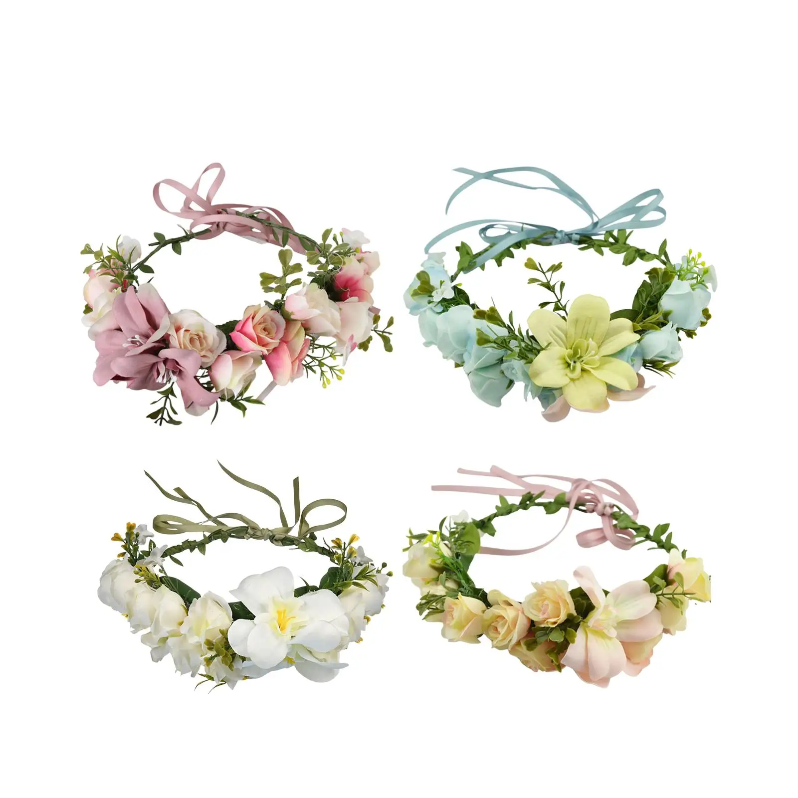 Flower Wreath Headband with Ribbon Women Girl Floral Crown Headpiece for Festival Party Photography Props Wedding Bride Vacation
Flower Wreath Headband with Ribbon Women Girl Floral Crown Headpiece for Festival Party Photography Props Wedding Bride Vacation