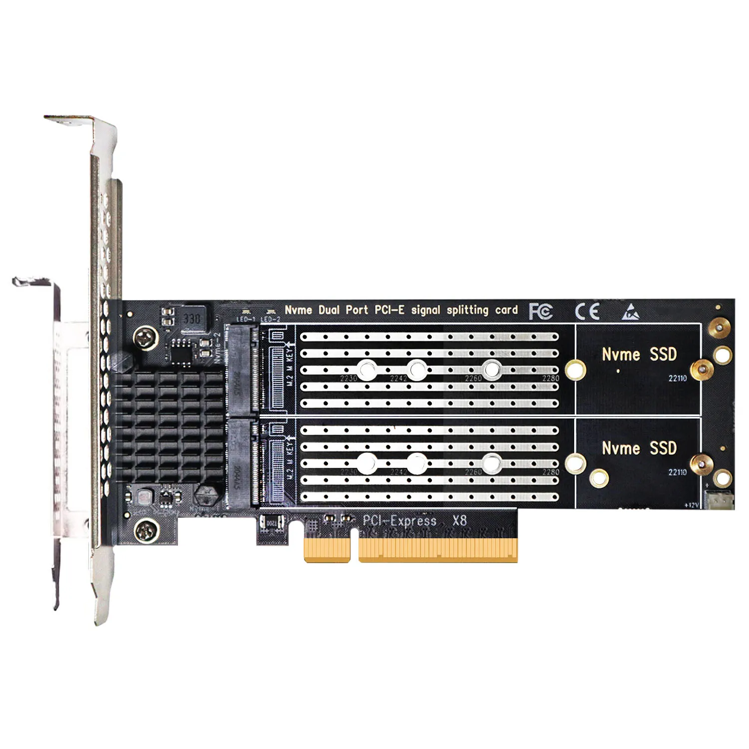 Адаптер 2 M.2 PCIe NVMe без функции Splitter поддержка 4 0/3 0 SSD настройка Soft RAID на Windows/Linux -