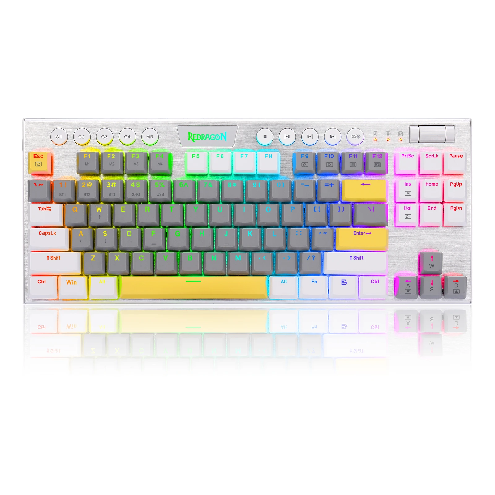 NEW Redragon K621 Bluetooth 2.4G Draadloze Usb Mechanische Gaming Toetsenbord Rood Schakelaar Rgb Backlit Metalen 87 Sleutel
NEW Redragon K621 Bluetooth 2.4G Draadloze Usb Mechanische Gaming Toetsenbord Rood Schakelaar Rgb Backlit Metalen 87 Sleutel