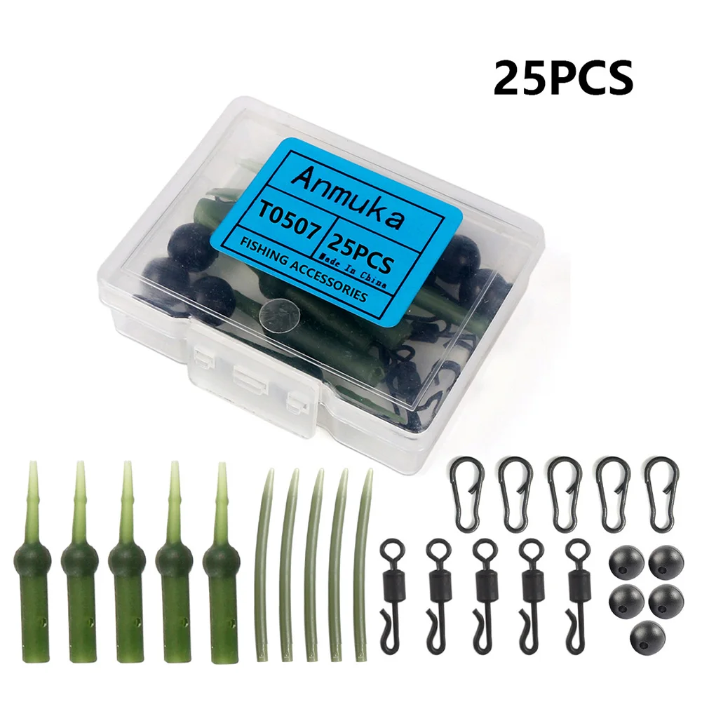 25Pcs Set Carp Fishing Fast Change Swivels Anti Tangle Sleeve Helicopter Rig Kit Iscas Pesca Fishing Tackle Gear Accessories
25Pcs Set Carp Fishing Fast Change Swivels Anti Tangle Sleeve Helicopter Rig Kit Iscas Pesca Fishing Tackle Gear Accessories