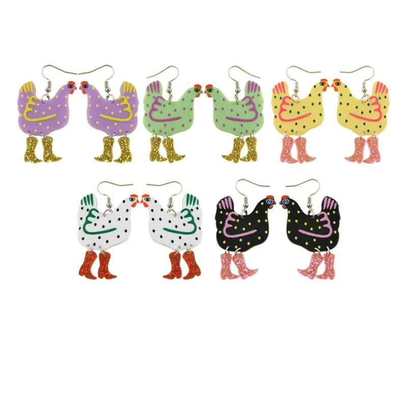 Polka Dot Cartoon Chicken High Heels Acrylic Printed Earrings Fun Accessories For Women
Polka Dot Cartoon Chicken High Heels Acrylic Printed Earrings Fun Accessories For Women