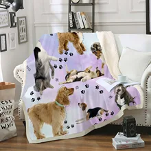 Cute Dogs Throw Blanket Cartoon Kids Sherpa Blanket Cute Blanket Soft Black European Style Blanket for Sofa Office