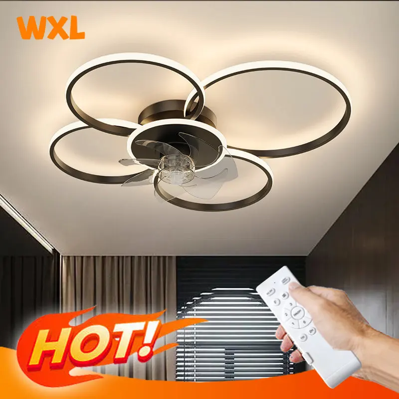Dimmable LED Bedroom Fan Light Simple Modern Remote Control Living Room Fan Ceiling Light Creative living room LED fan
Dimmable LED Bedroom Fan Light Simple Modern Remote Control Living Room Fan Ceiling Light Creative living room LED fan