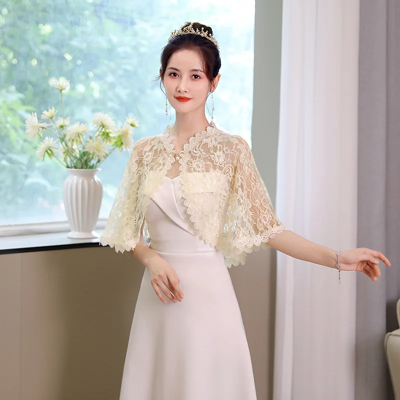 Factory Direct Supply Lace Cape and Shawl Wedding Shawl Color Veils Bridal Wedding Dress Shoulder Yarn Summer
Factory Direct Supply Lace Cape and Shawl Wedding Shawl Color Veils Bridal Wedding Dress Shoulder Yarn Summer