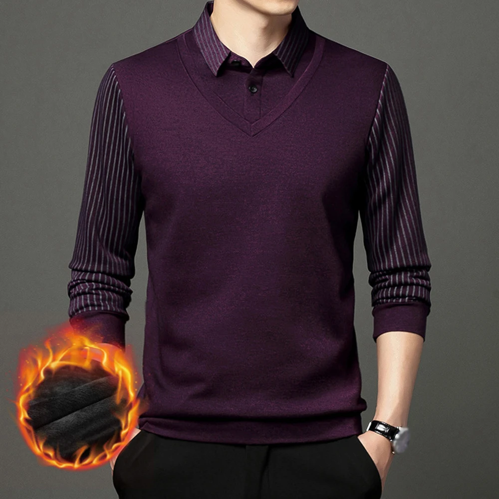 Men's Sweater Men's Fleece Shirts Fake Fleece Fluff Lining Inside Long Sleeve Pullover Shirt Shirts Thickened
Men's Sweater Men's Fleece Shirts Fake Fleece Fluff Lining Inside Long Sleeve Pullover Shirt Shirts Thickened