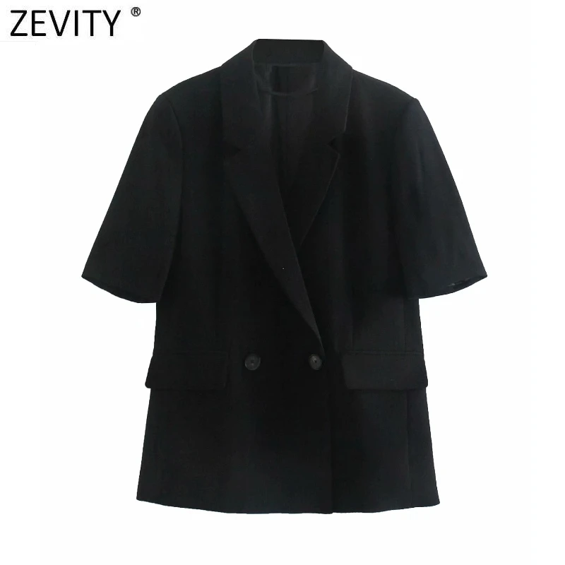 Zevity 2021 New Women Fashion Double Breasted Short Sleeve Fitting Blazer Coat Office Lady Business Suits Female Chic Tops CT670
Zevity 2021 New Women Fashion Double Breasted Short Sleeve Fitting Blazer Coat Office Lady Business Suits Female Chic Tops CT670