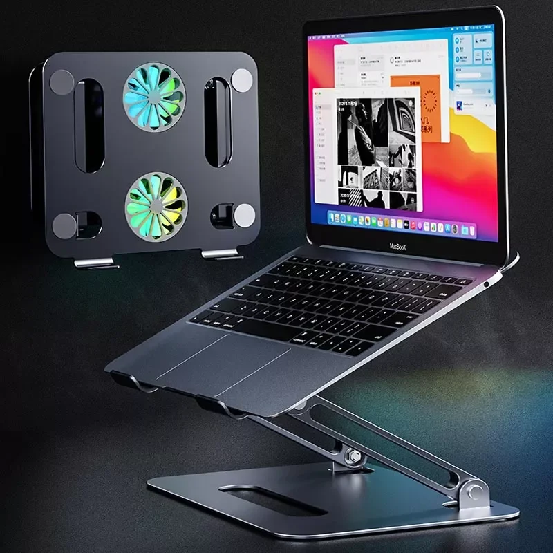 Laptop Tablet Cooling Pad Stand Dual Color Fans Aluminium Folding Portable Lifting Adjustable Height Notebook Support Bracket
Laptop Tablet Cooling Pad Stand Dual Color Fans Aluminium Folding Portable Lifting Adjustable Height Notebook Support Bracket