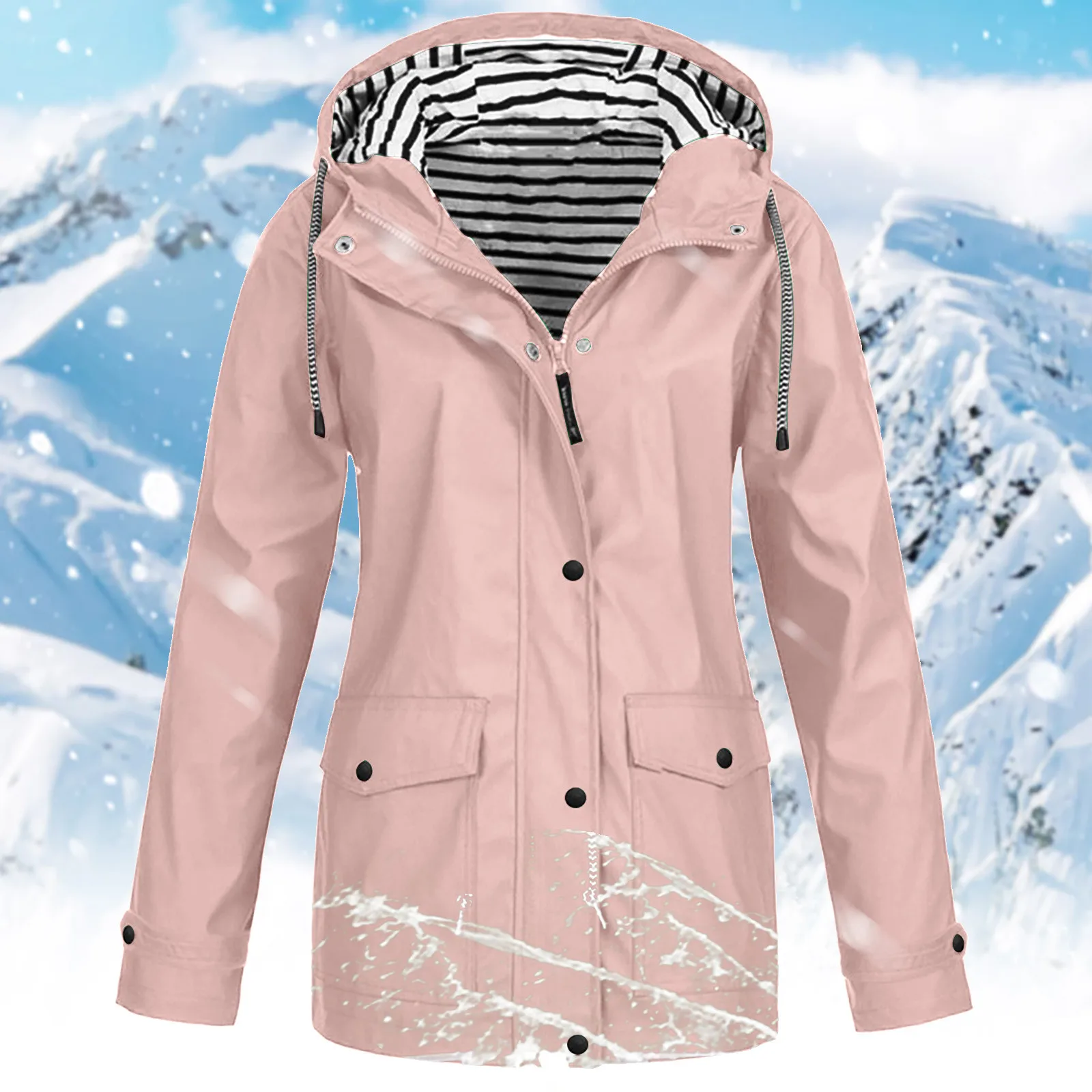 Raining Jacket for Women Womens Fashion Solod Color Rain Jacket With Hood Lightweight Long Sleeve Windbreaker Zip Up Drawstring
Raining Jacket for Women Womens Fashion Solod Color Rain Jacket With Hood Lightweight Long Sleeve Windbreaker Zip Up Drawstring