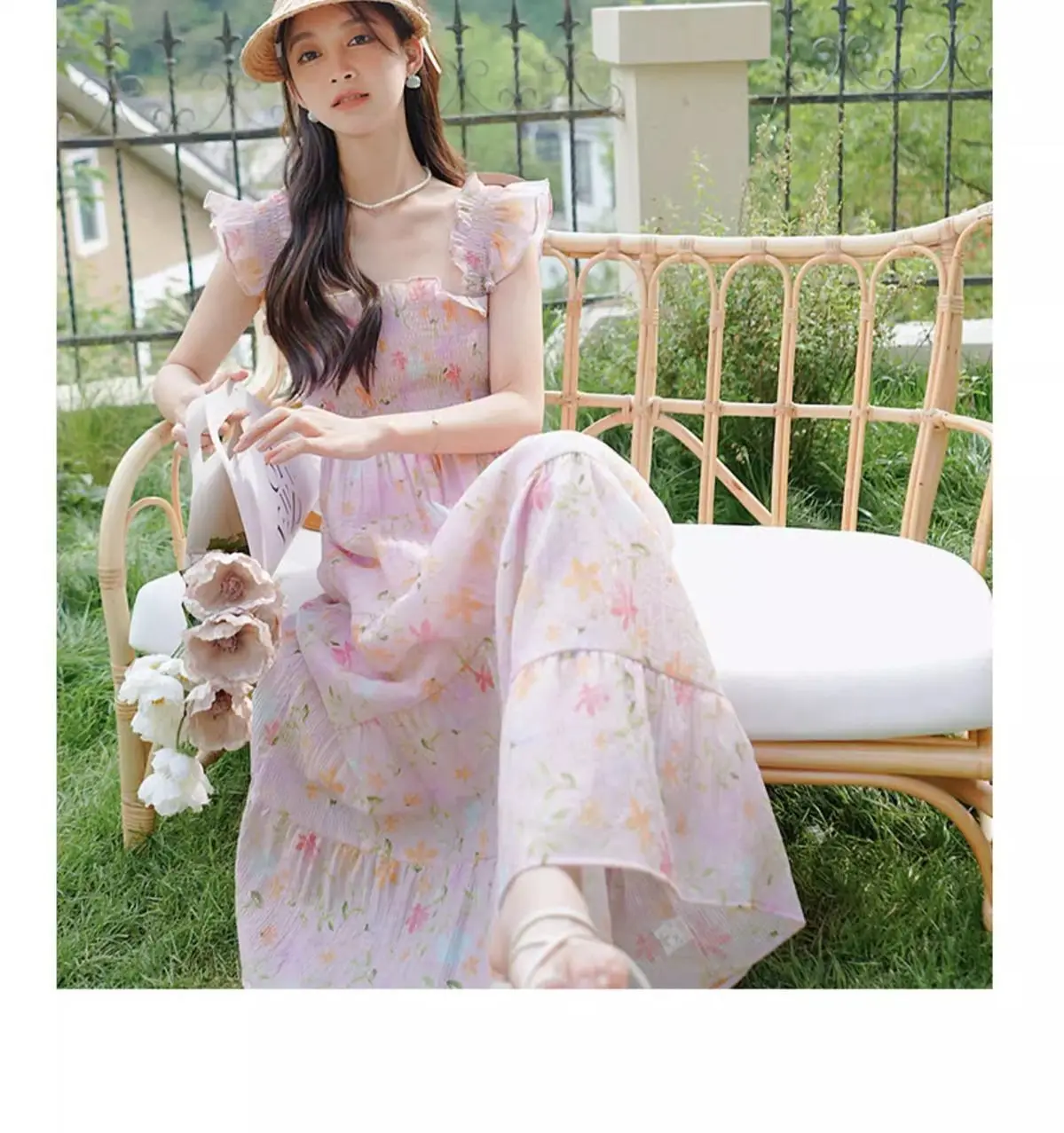 French retro soft wind square collar dress fairy summer new style thin sweet fly sleeve long skirt
French retro soft wind square collar dress fairy summer new style thin sweet fly sleeve long skirt