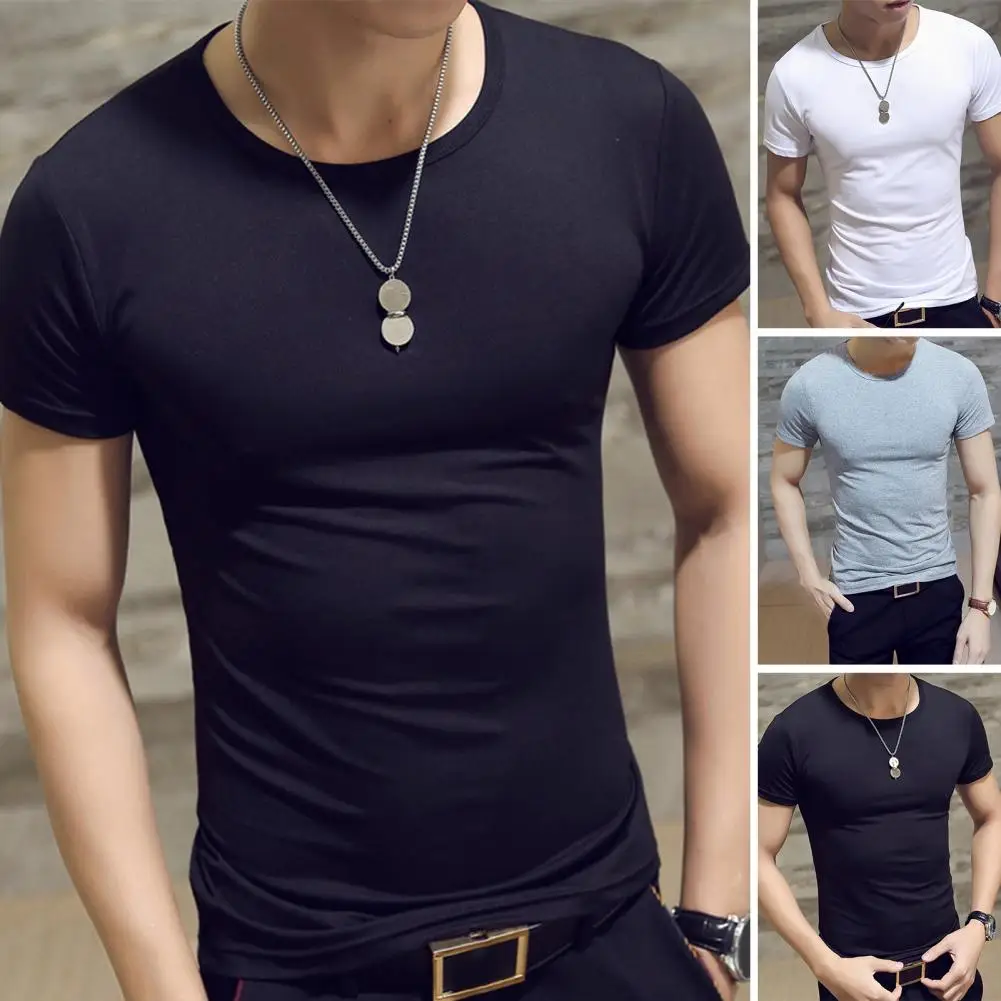 Classic Pullover Top Quick Drying Men T-shirt Thin Pure Color Slim Pullover Tee Shirt Versatile
Classic Pullover Top Quick Drying Men T-shirt Thin Pure Color Slim Pullover Tee Shirt Versatile