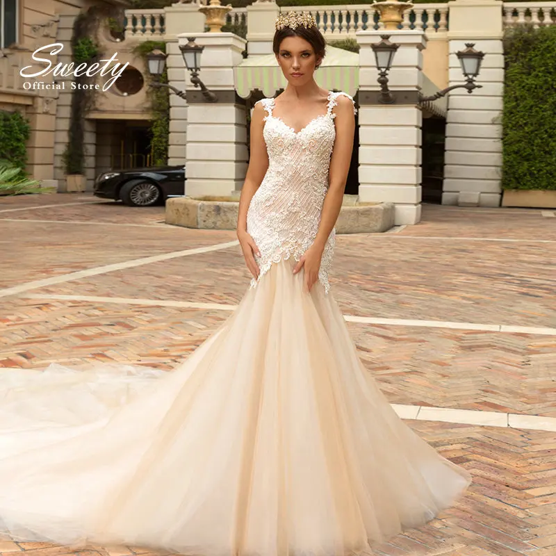 Luxurious Mermaid Wedding Dress Organza With Beading Ball Gown Sweetheart V-neck Sleeveless Bridal Gowns Backless Vestido De Nov
Luxurious Mermaid Wedding Dress Organza With Beading Ball Gown Sweetheart V-neck Sleeveless Bridal Gowns Backless Vestido De Nov