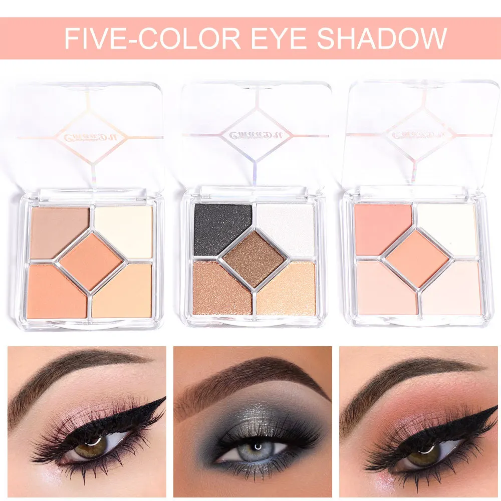 

5 Colors Matte Eyeshadow Palette Glitter Highlighter Shimmer Eyes Lasting Charming Makeup Cosmetic Acrylic Eye Shadows Pallete