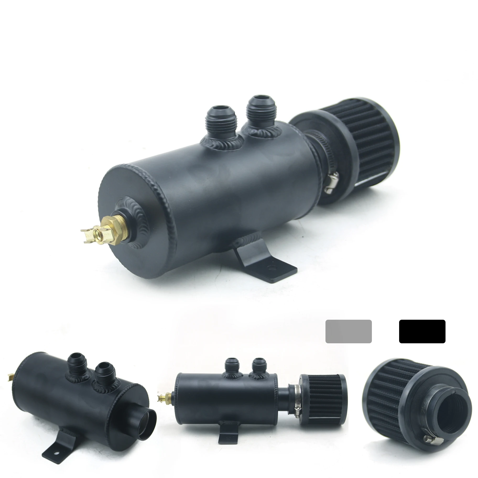 Oil Catch Can Tank with Breather Filter Aluminium 10 AN Round 0.75L Brushed Baffled Separator bracket Car Accessories
Oil Catch Can Tank with Breather Filter Aluminium 10 AN Round 0.75L Brushed Baffled Separator bracket Car Accessories