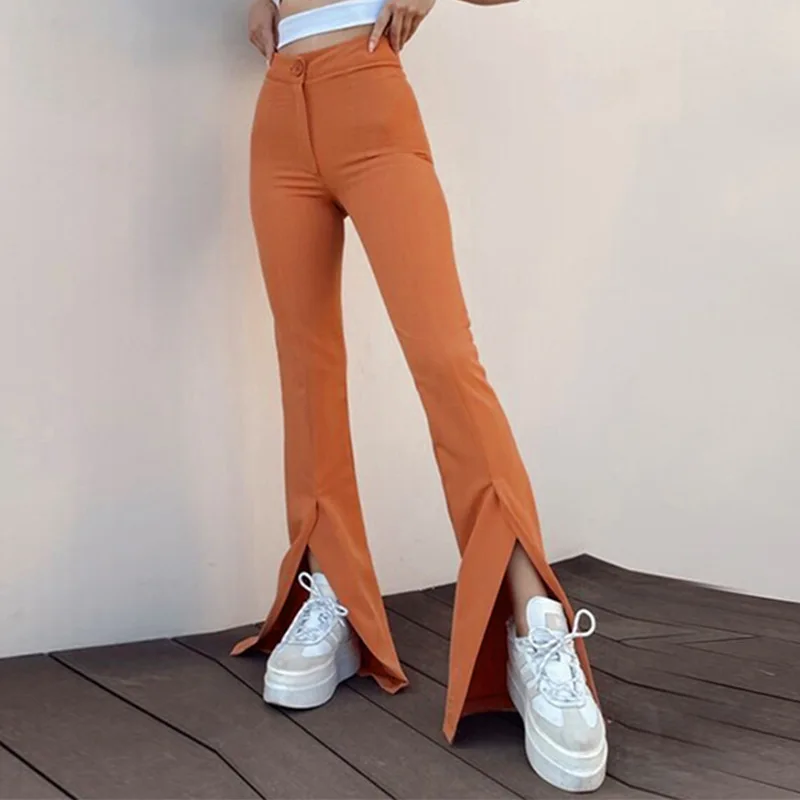 Sexy Elegant Casual Split Flared Pants 2022 Autumn Women's Street Style Fashion Solid Color Slim High-waist Trousers Woman Pants
Sexy Elegant Casual Split Flared Pants 2022 Autumn Women's Street Style Fashion Solid Color Slim High-waist Trousers Woman Pants