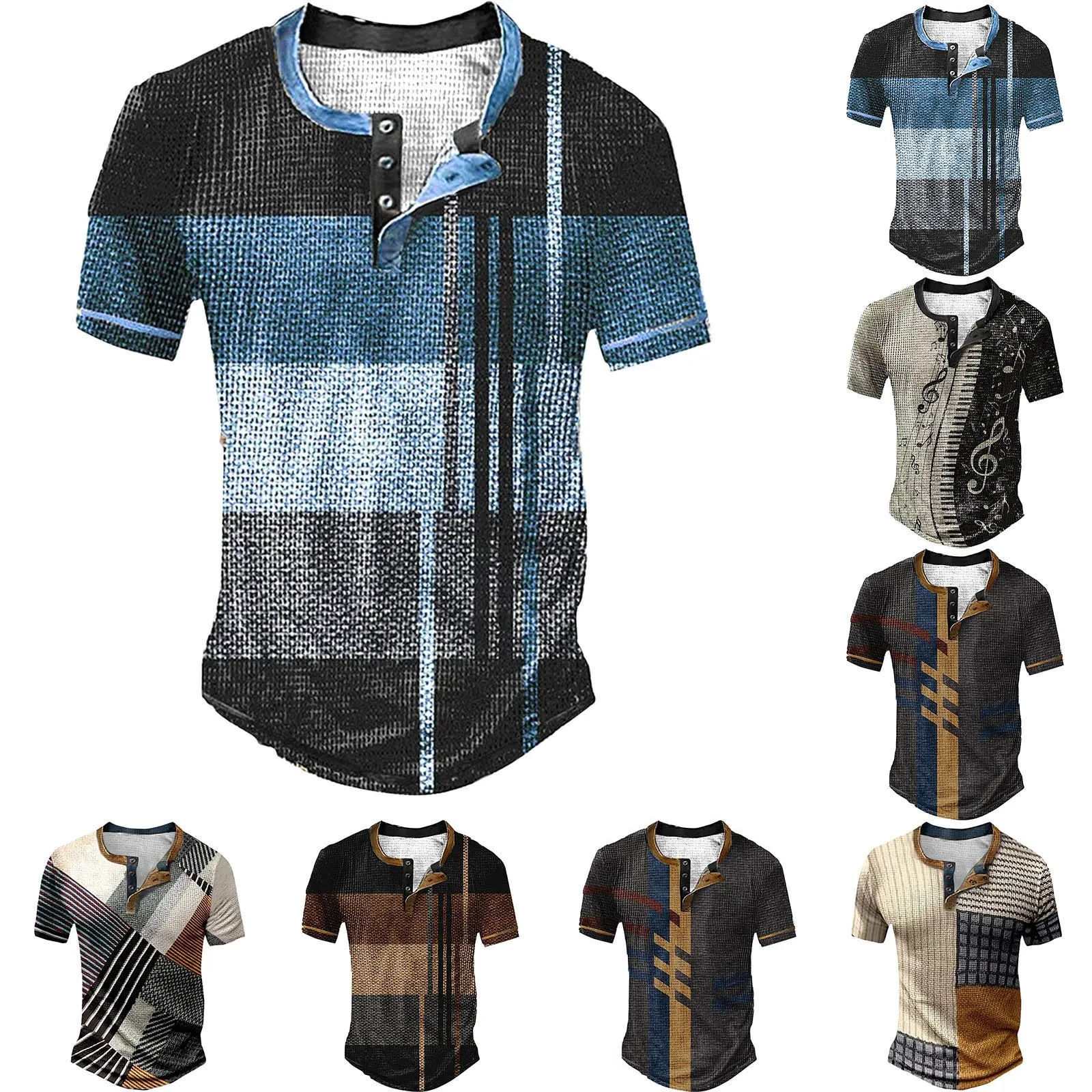 Plain Long Sleeve Men Men's Fashion Trend Short Sleeve Casual Top Striped Plaid Printed Mens Shirts Tall Sizes V Neck T Shirt
Plain Long Sleeve Men Men's Fashion Trend Short Sleeve Casual Top Striped Plaid Printed Mens Shirts Tall Sizes V Neck T Shirt