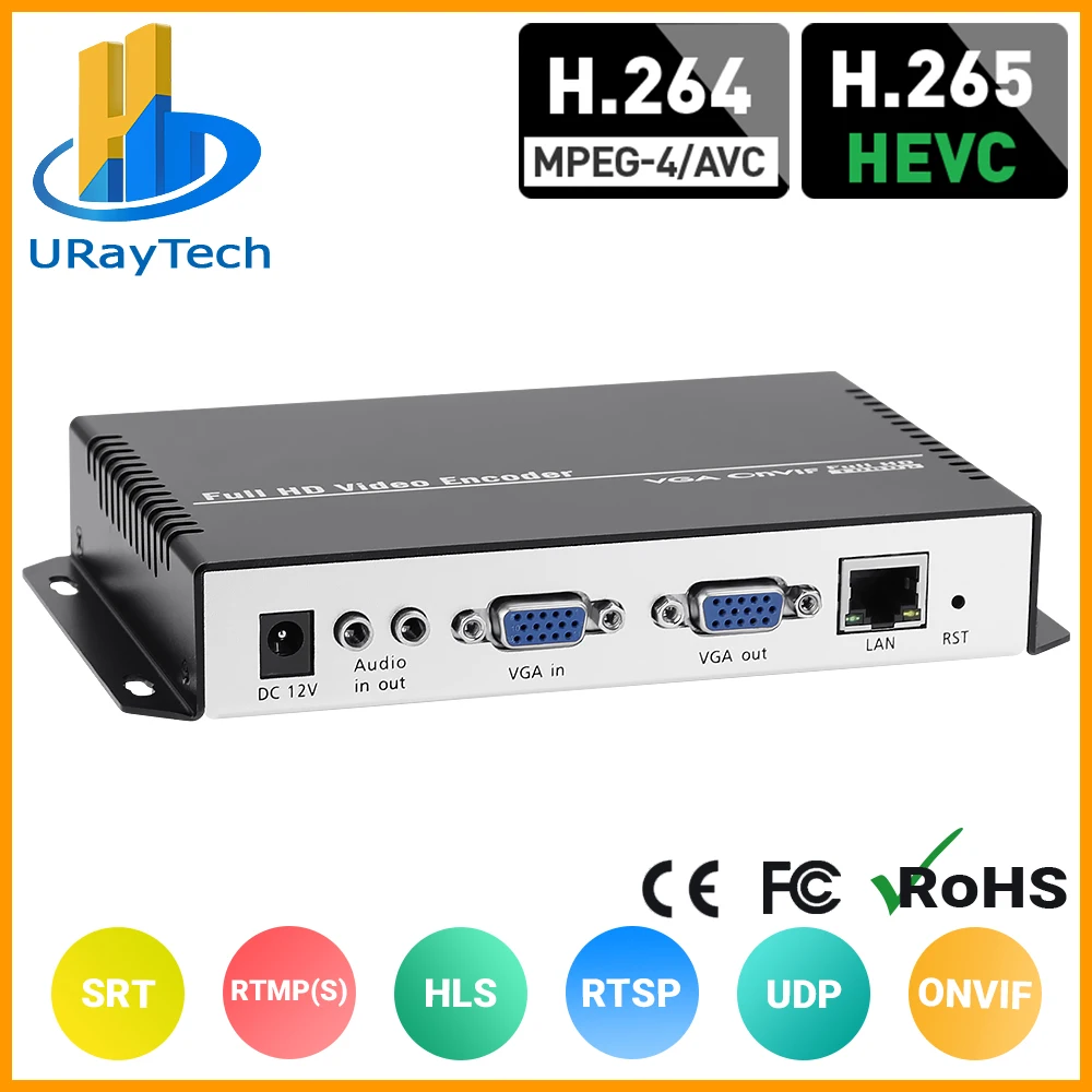 HEVC H.265 MPEG4 H.264 VGA Video to IP Encoder IPTV Live Streaming Encoder for VGA to SRT HTTP RTSP RTMP UDP ONVIF, RTMPS HLS
HEVC H.265 MPEG4 H.264 VGA Video to IP Encoder IPTV Live Streaming Encoder for VGA to SRT HTTP RTSP RTMP UDP ONVIF, RTMPS HLS