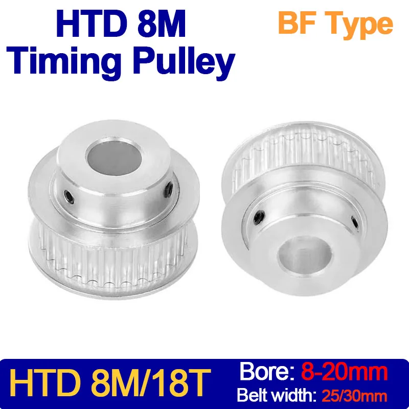 18 Teeth HTD 8M Timing Pulley Bore 8/10/12/14/15/17/19/20mm For Width 25/30mm for HTD8M Synchronous Belts 18T BF Type
18 Teeth HTD 8M Timing Pulley Bore 8/10/12/14/15/17/19/20mm For Width 25/30mm for HTD8M Synchronous Belts 18T BF Type