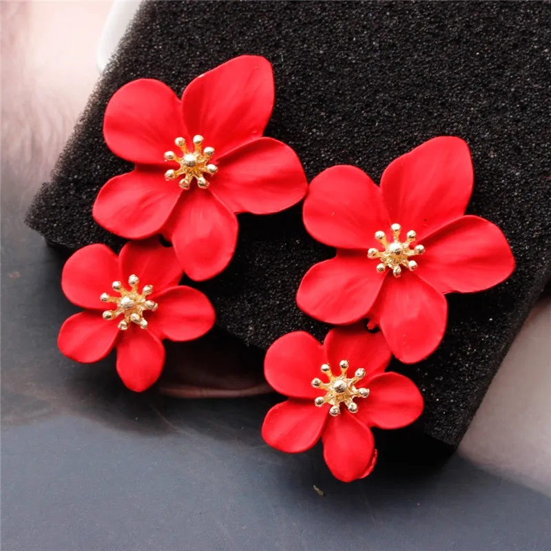 Multicolor Double Flower Dangle Earrings New Simple Fashion Jewelry 2021 for Women
Multicolor Double Flower Dangle Earrings New Simple Fashion Jewelry 2021 for Women