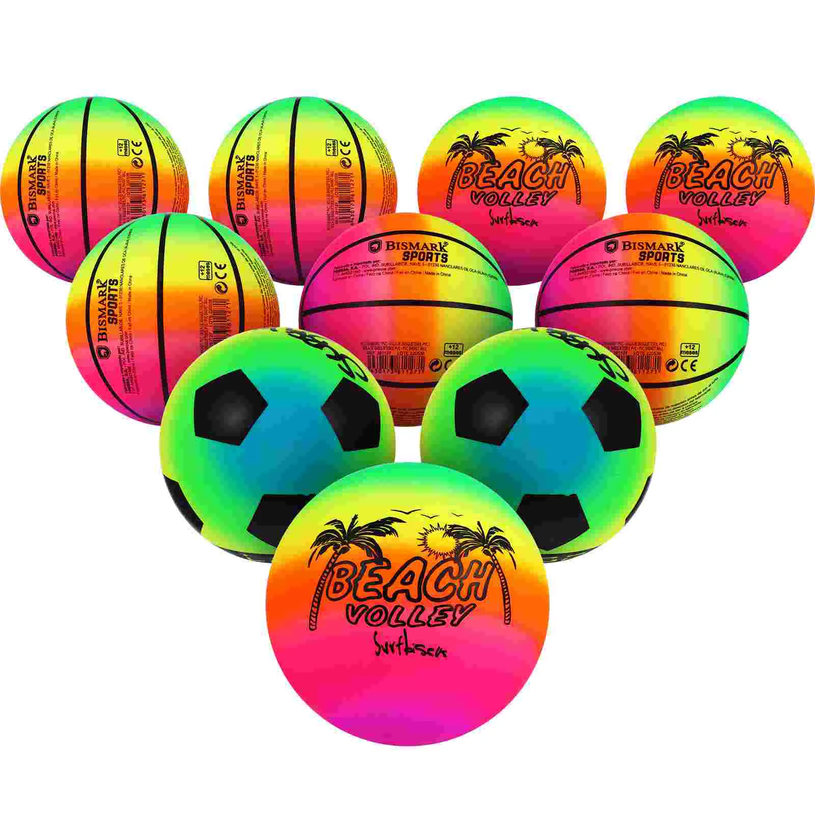 10 Pcs Toy Bounce Play Ball Elastic Beach Gradient Rainbow Sports Balloon Plastic Volley Child Kids Playing Playpen for baby
10 Pcs Toy Bounce Play Ball Elastic Beach Gradient Rainbow Sports Balloon Plastic Volley Child Kids Playing Playpen for baby