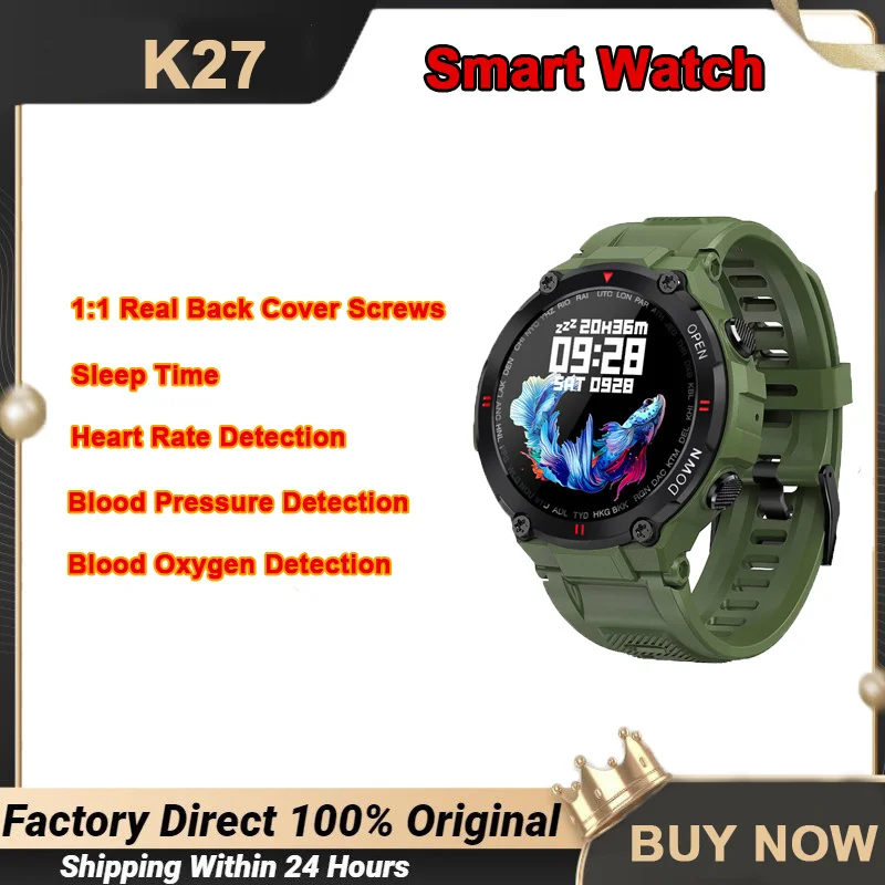 K27 Waterproof Fitness Smart Watch Men Heart Rate Blood Pressure Blood Oxygen Health Monitor Sport Big Battery Smartwatch
K27 Waterproof Fitness Smart Watch Men Heart Rate Blood Pressure Blood Oxygen Health Monitor Sport Big Battery Smartwatch