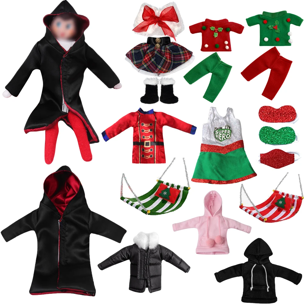 Christmas Elf Doll Clothes Halloween Magic Robe Eye Mask Sleeping Bag Skirt Pants Hoodie Baby Toy Accessories Birthday Gift
Christmas Elf Doll Clothes Halloween Magic Robe Eye Mask Sleeping Bag Skirt Pants Hoodie Baby Toy Accessories Birthday Gift