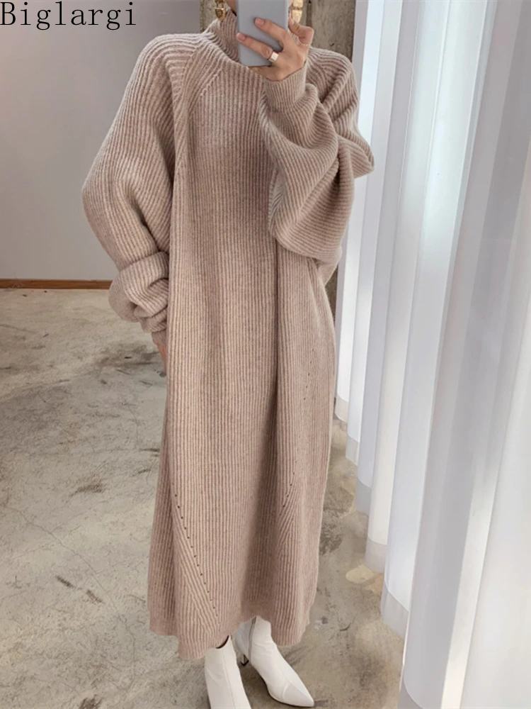 Korea Chic Winter Turtleneck Striped Sweater Dress Casual Loose Knitted Dress Fashion Ladies 2022 New Sweaters Long Dresses
Korea Chic Winter Turtleneck Striped Sweater Dress Casual Loose Knitted Dress Fashion Ladies 2022 New Sweaters Long Dresses
