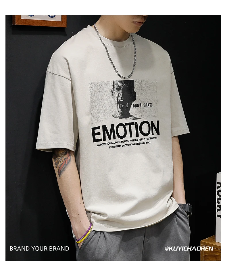 Мужская хлопковая футболка с коротким рукавом, свободного покроя
Мужская хлопковая футболка с коротким рукавом, свободного покроя