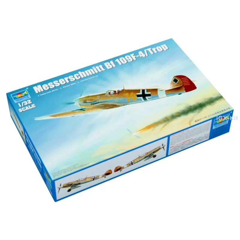 Trumpeter 02293 1/32 Messerschmitt BF109 F-4/Trop Fighter Military Plastic Plane Gift Assembly Model Toy Handcraft Building Kit
Trumpeter 02293 1/32 Messerschmitt BF109 F-4/Trop Fighter Military Plastic Plane Gift Assembly Model Toy Handcraft Building Kit