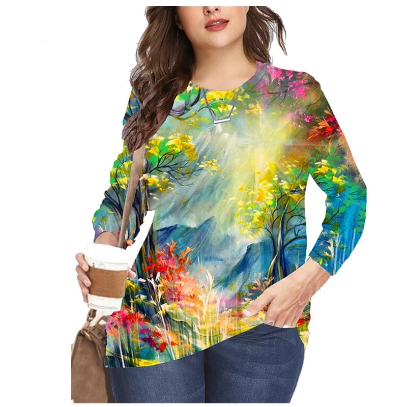 Autumn Winter Women Painting Print T Shirt Casual Long Sleeve Lady Cotton Tshirts Fashion Street Harajuku Plus Size Tops 5XL 6XL
Autumn Winter Women Painting Print T Shirt Casual Long Sleeve Lady Cotton Tshirts Fashion Street Harajuku Plus Size Tops 5XL 6XL