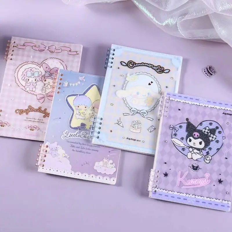 

Cinnamoroll My Melody аниме Sanrio Kawaii свободная книга с листьями милый мультфильм Kuromi Девочка Сердце блокнот канцелярские игрушки для детей