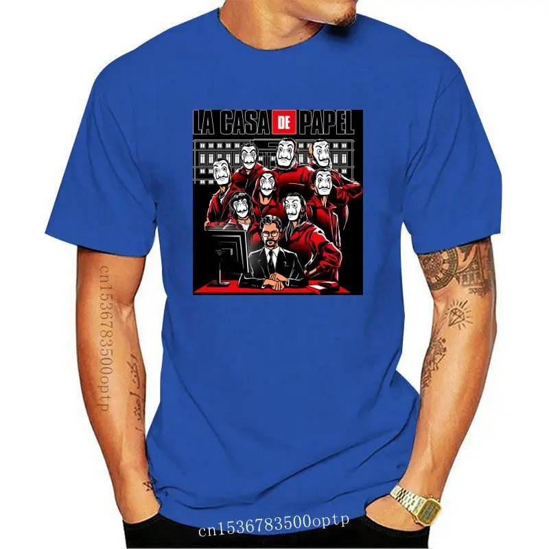 Camiseta De La Casa De Papel para hombre, camisa fresca De manga corta con cuello redondo, ropa estampada De algodón, nuevo Plan
Camiseta De La Casa De Papel para hombre, camisa fresca De manga corta con cuello redondo, ropa estampada De algodón, nuevo Plan