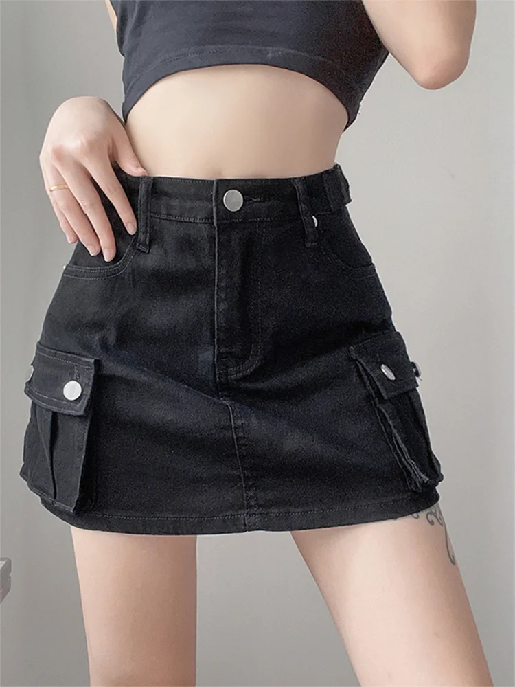 hirigin E-girl Gothic Grunge High Waist Pencil Skirts Harajuku Vintage Black Denim Jeans Skirts Pockets Fashion Streetwear 2022
hirigin E-girl Gothic Grunge High Waist Pencil Skirts Harajuku Vintage Black Denim Jeans Skirts Pockets Fashion Streetwear 2022