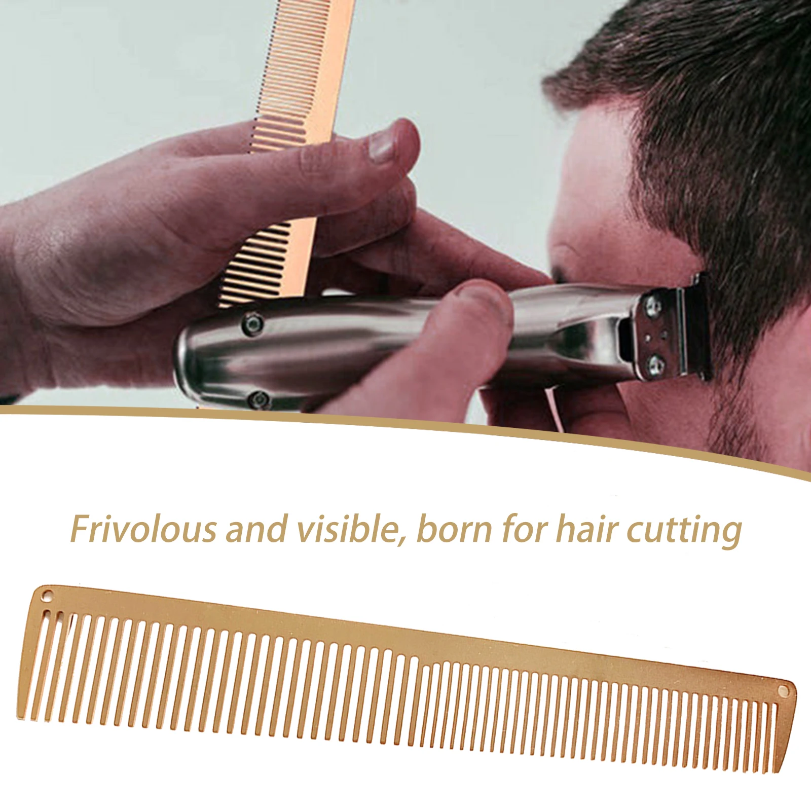 Men Hairstyle Comb Titanium Steel Metal Hairdressing Cutting Comb Thin Flat Top Clipper Over Comb Haircut Tools For Hairdresser
Men Hairstyle Comb Titanium Steel Metal Hairdressing Cutting Comb Thin Flat Top Clipper Over Comb Haircut Tools For Hairdresser