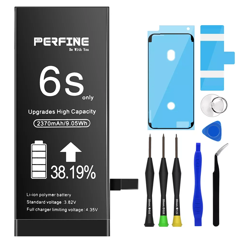 NEW2023 Perfine Bateria for iphone 6S 2370mAh Replacement Li-Polymer Installation 6S Battery with Repair Tool Kits
NEW2023 Perfine Bateria for iphone 6S 2370mAh Replacement Li-Polymer Installation 6S Battery with Repair Tool Kits
