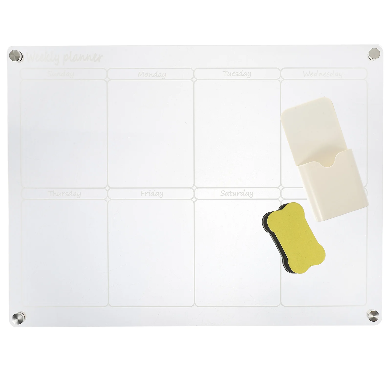 Акриловая доска с еженедельным планом, прозрачная доска для сухого стирания, прозрачная доска для планирования для офиса, кухни, холодильника
Акриловая доска с еженедельным планом, прозрачная доска для сухого стирания, прозрачная доска для планирования для офиса, кухни, холодильника