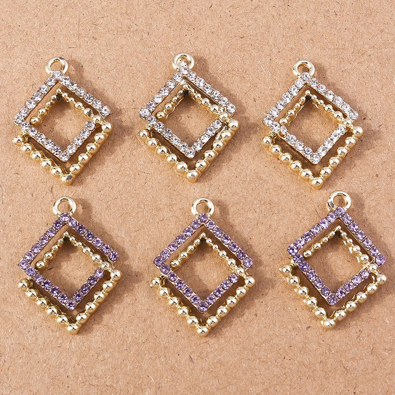 10pcs 19x26mm Shining Crystal Hollow Rhombus Charms for Jewelry Making Women Cute Drop Earrings Pendant Necklaces DIY Craft Gift
10pcs 19x26mm Shining Crystal Hollow Rhombus Charms for Jewelry Making Women Cute Drop Earrings Pendant Necklaces DIY Craft Gift