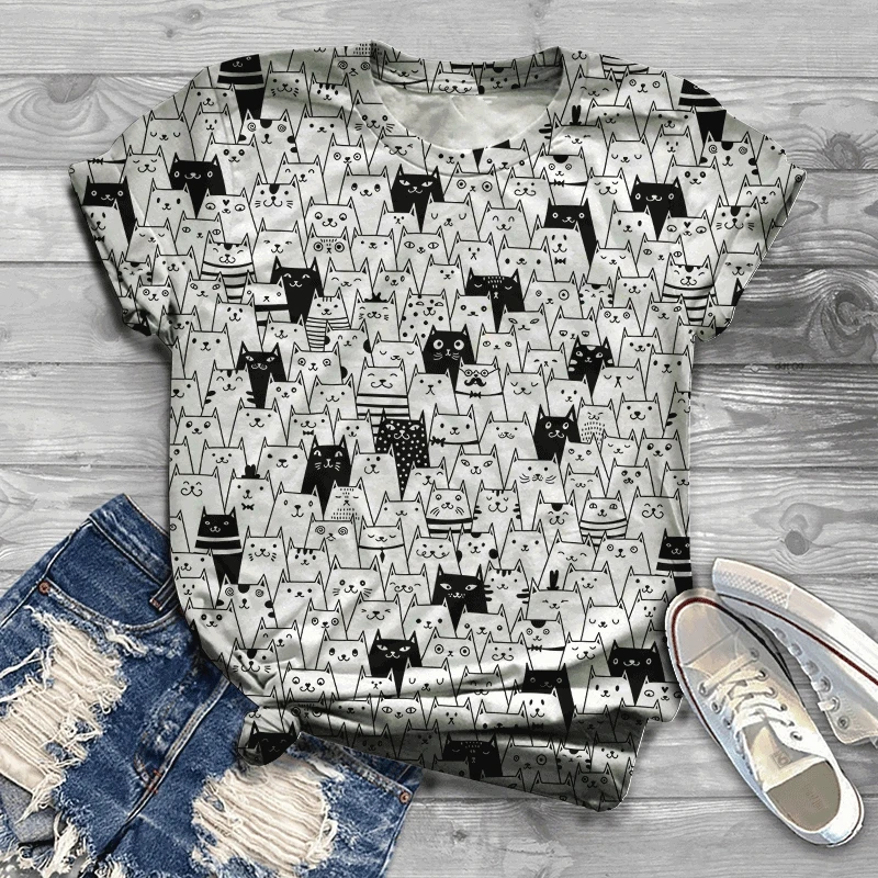 2022 New Fashion Cartoon Cute Animals Pure Cotton Creative Cat Women T-shirt Soft Comfortable Clothes Soft Comfortable Clothes
2022 New Fashion Cartoon Cute Animals Pure Cotton Creative Cat Women T-shirt Soft Comfortable Clothes Soft Comfortable Clothes