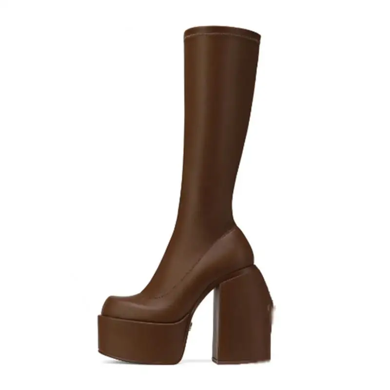 Women Boots Solid Color PU Square Toe Ultra-high Heel Knee-high Fashion Nightclub Catwalk Women Shoes
Women Boots Solid Color PU Square Toe Ultra-high Heel Knee-high Fashion Nightclub Catwalk Women Shoes