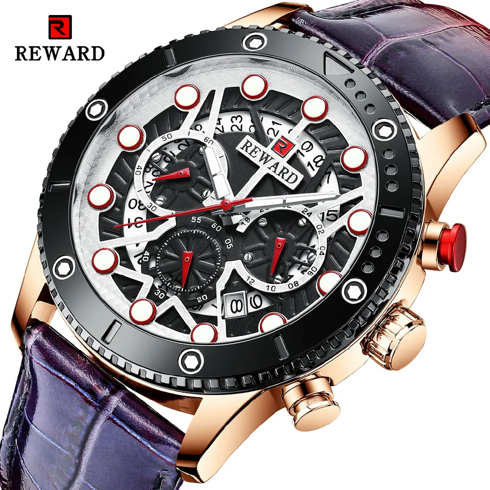 REWARD Watch Men Top Luxury Brand Waterproof Chronograph Big Dial Sport Quartz Wrist Watch Mens Fashion New Relogio Masculino
REWARD Watch Men Top Luxury Brand Waterproof Chronograph Big Dial Sport Quartz Wrist Watch Mens Fashion New Relogio Masculino