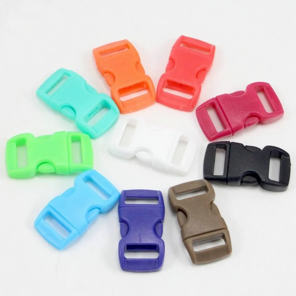 12Pcs 3/8" 10mm Side Release Buckle Curved Parachute 550 Paracord Bracelet DIY Dog Collar Strap Webbing Outdoor Camp
12Pcs 3/8" 10mm Side Release Buckle Curved Parachute 550 Paracord Bracelet DIY Dog Collar Strap Webbing Outdoor Camp