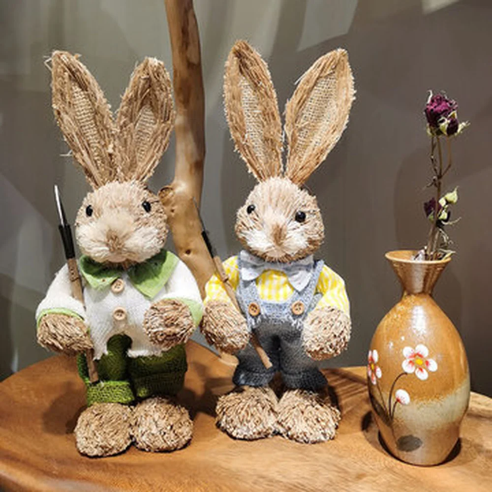 Handmade Straw Rabbit Ornaments Simple Lifelike Woven Rabbit Decor for Home Balcony Garden Easter Party Supplies Birthday Gift
Handmade Straw Rabbit Ornaments Simple Lifelike Woven Rabbit Decor for Home Balcony Garden Easter Party Supplies Birthday Gift