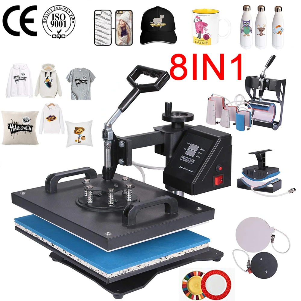 Double Display Advanced New 8 In 1 Combo Heat Transfer Machine Sublimation Heat Press Machine For Mug/Hat/Tshirt/Slate Rock/MDF 
Double Display Advanced New 8 In 1 Combo Heat Transfer Machine Sublimation Heat Press Machine For Mug/Hat/Tshirt/Slate Rock/MDF