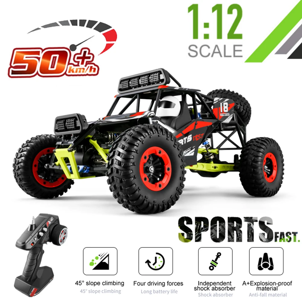 

1:12 50KM/H RC Car 4WD 2.4G High Speed Monster Truck Remote Control Racing Buggy Off-Road Drift Vehicle VS Wltoys 144001 Toys