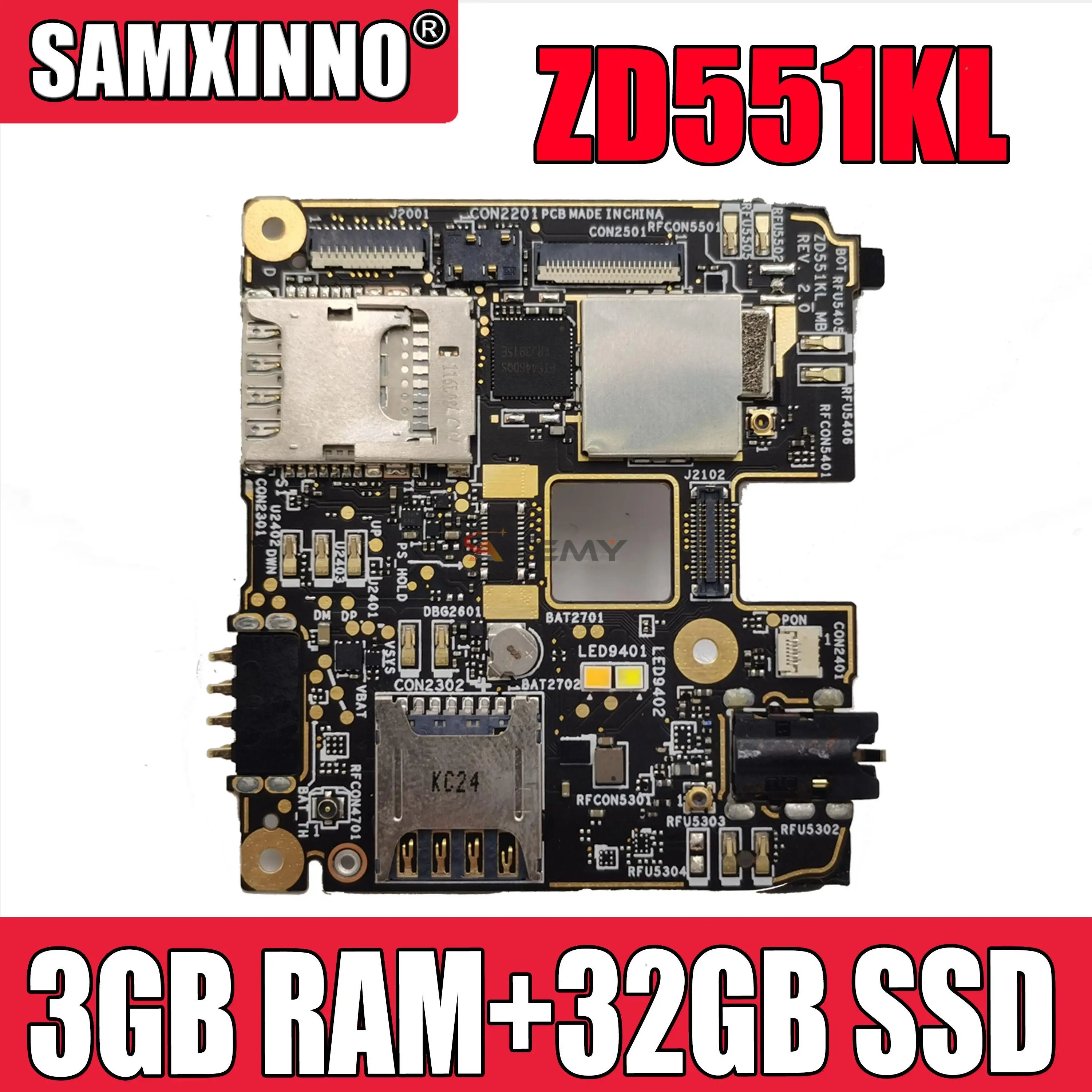 

Akemy 3GB+32GB Rom Motherboard Mainboard Logic Board Circuits for ASUS ZenFone Selfi ZD551KL ZOOUD 16GB Chargers