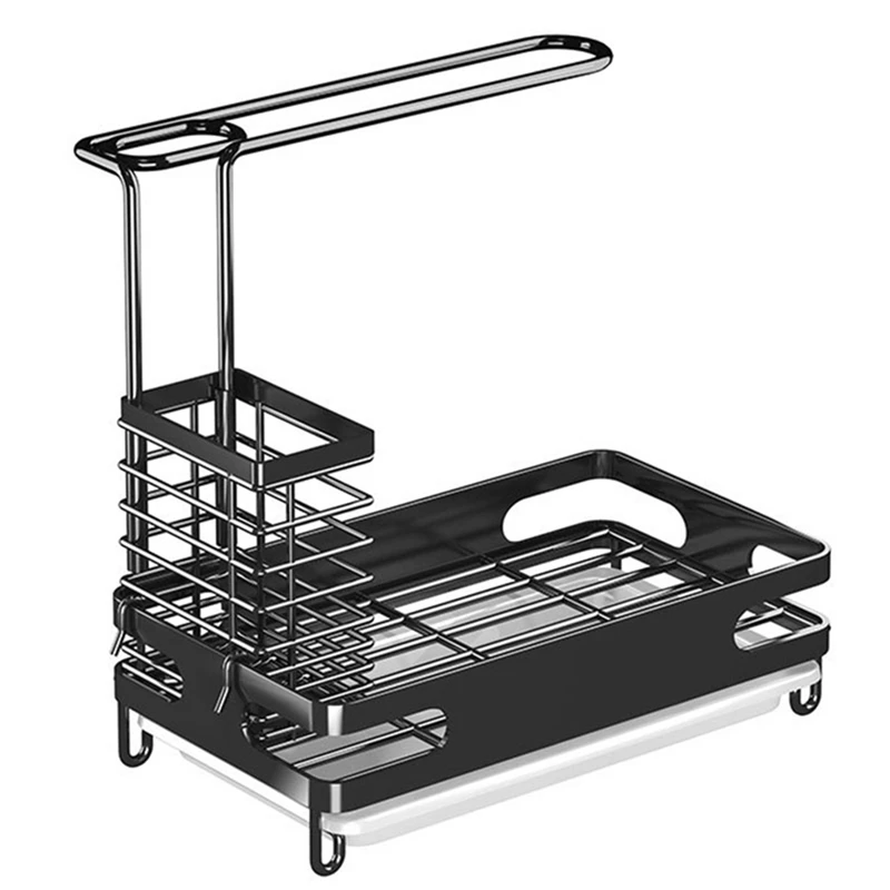 Kitchen Sink Organizer Compact Dish Rack Stainless Steel Dish Cloth Rack & Sink Brush Holder
Kitchen Sink Organizer Compact Dish Rack Stainless Steel Dish Cloth Rack & Sink Brush Holder