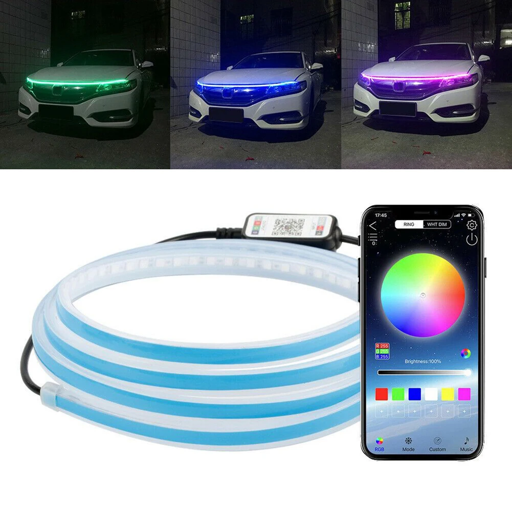 Light Car Hood Light APP Control Car RGB LED DRL Hood Light Strip Engine Cover Light 12V High Quality Replacement
Light Car Hood Light APP Control Car RGB LED DRL Hood Light Strip Engine Cover Light 12V High Quality Replacement