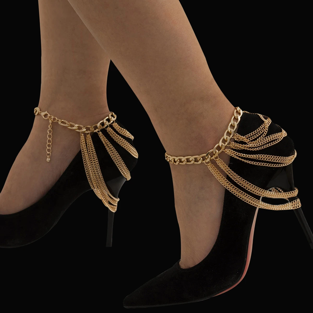 1pc New Fashion Multilayer Chain High Heel Shoe Simple Foot Ankle Beach Jewelry Foot Bracelet For Women Summer Anklet
1pc New Fashion Multilayer Chain High Heel Shoe Simple Foot Ankle Beach Jewelry Foot Bracelet For Women Summer Anklet